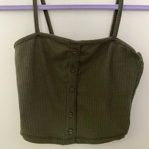 Bozzolo Cropped Olive Green Tank